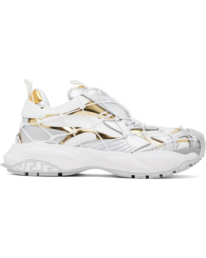 Versace White & Silver 'Versace' Mercury M_VS_03 Sneakers 6w690-white+silver+g
