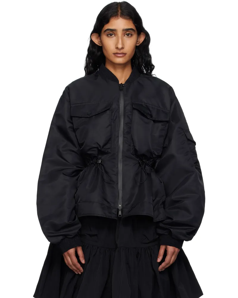 Cecilie Bahnsen Black Birdie Bomber Jacket Black