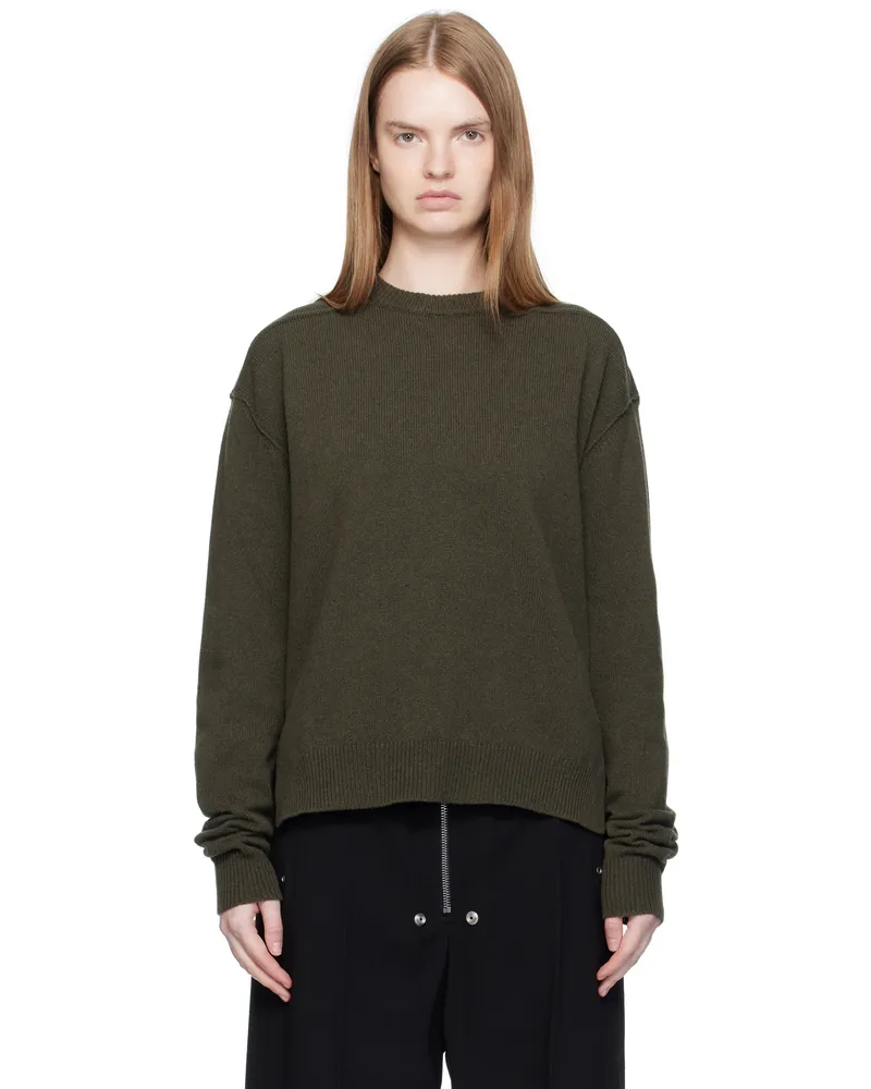 Rick Owens Khaki Concordians Round Neck Sweater 25