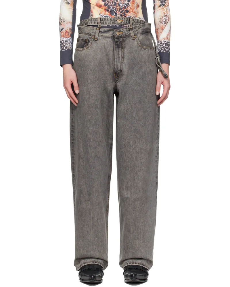 Y/PROJECT Black Multi Waistband Jeans Evergreen