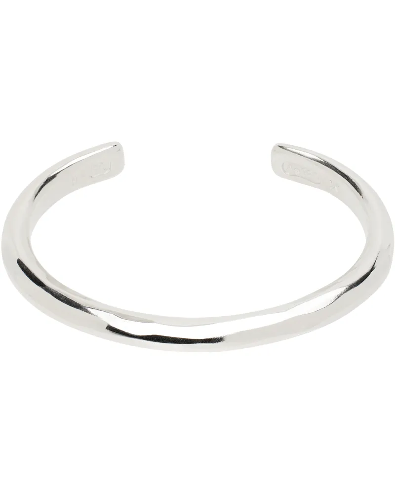 RRL Silver Hammered Cuff Bracelet Silver