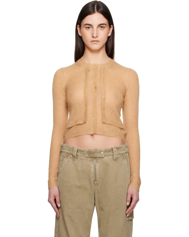 Acne Studios Beige Layered Mohair Cardigan Aek