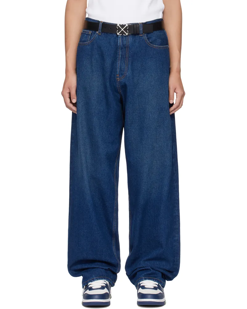 OFF-WHITE Blue Arrow Loose Jeans Medium