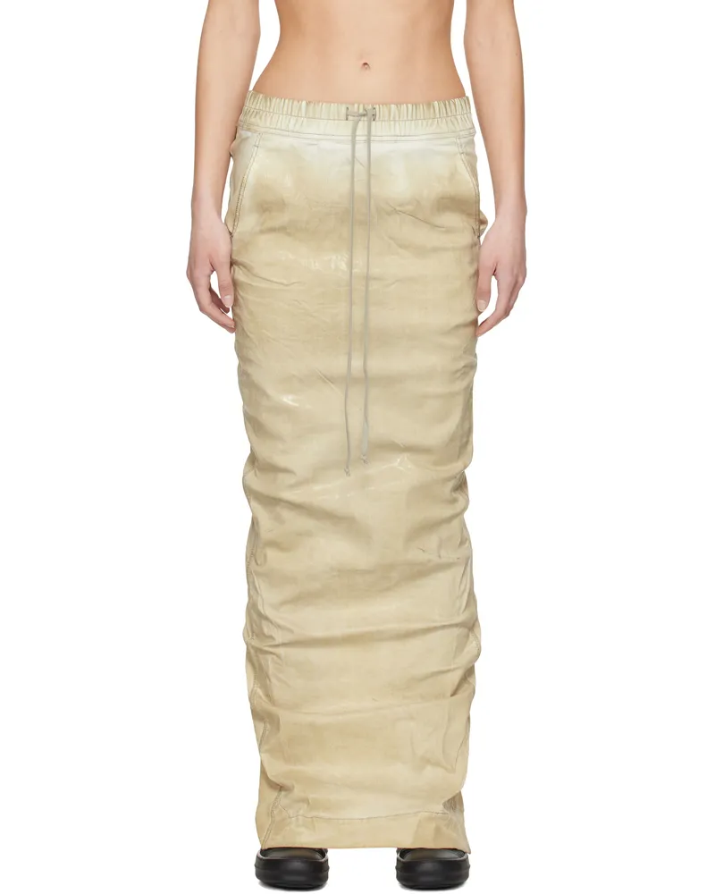 DRKSHDW by Rick Owens Beige Hollywood Pull On Pillar Denim Maxi Skirt 81