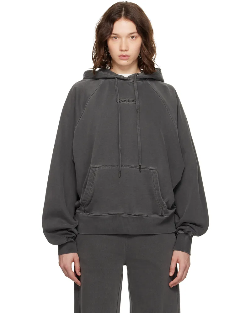 ksubi Gray Origin Hoodie Charcoal