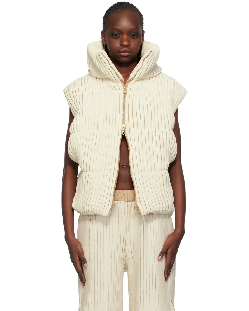 Stanley Raffington SSENSE Exclusive Off-White & Beige Vest Cream