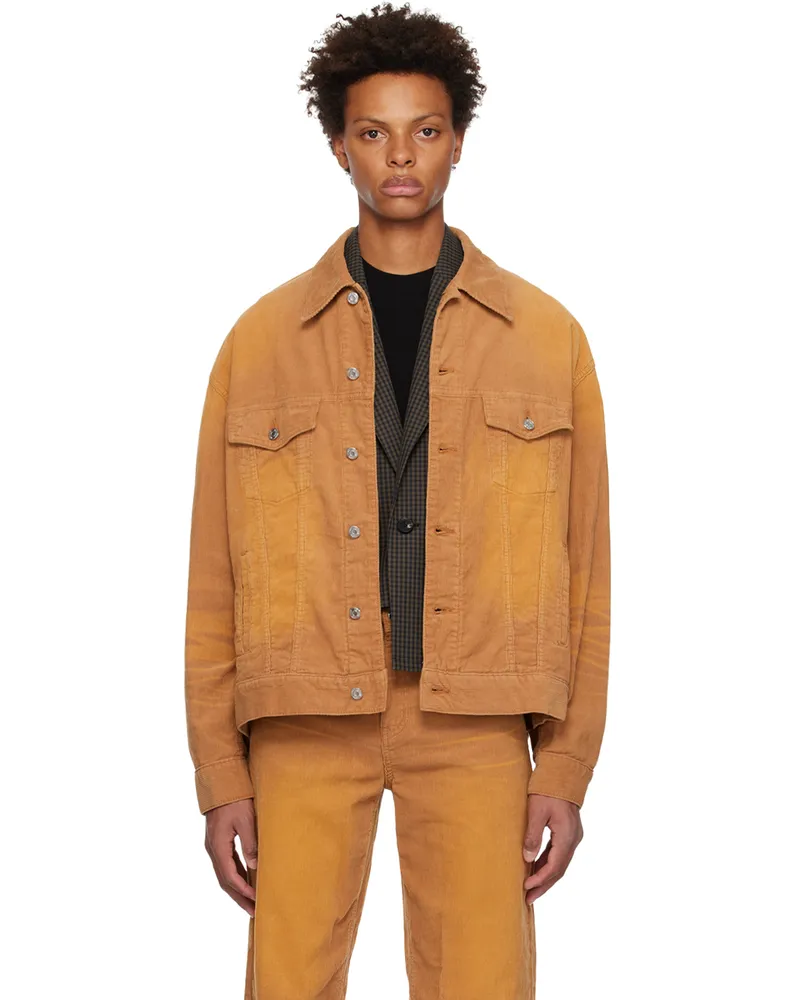 WE 11 DONE Tan Oversized Jacket Camel