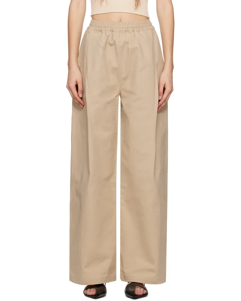 Wynn Hamlyn Beige Boof Trousers Tan