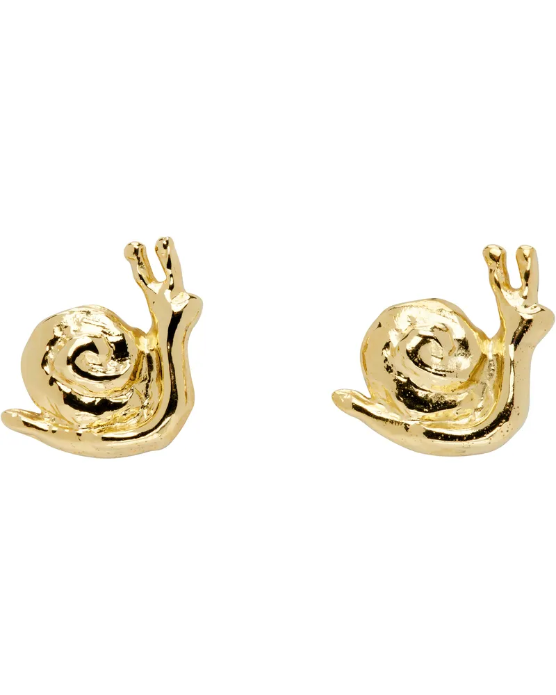 CHOPOVA LOWENA Gold Snail Stud Earrings Gold