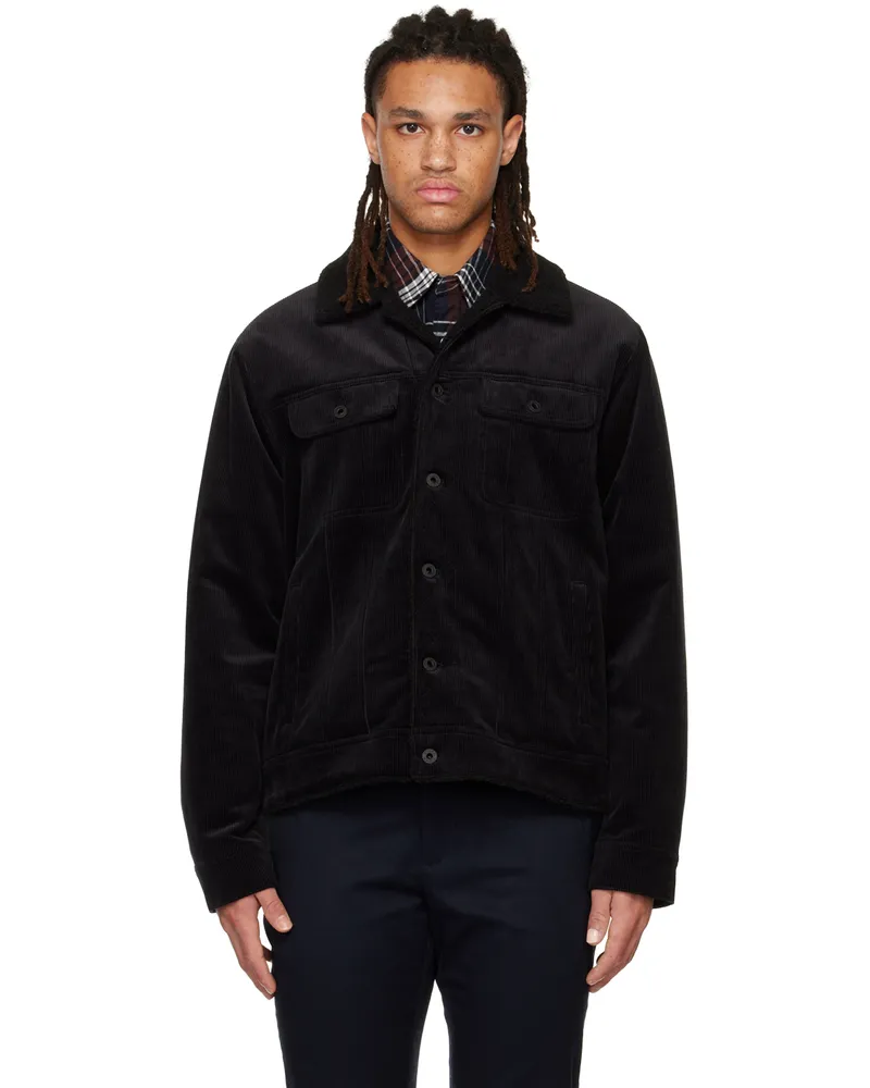 Vince Black Cotton Jacket Washed