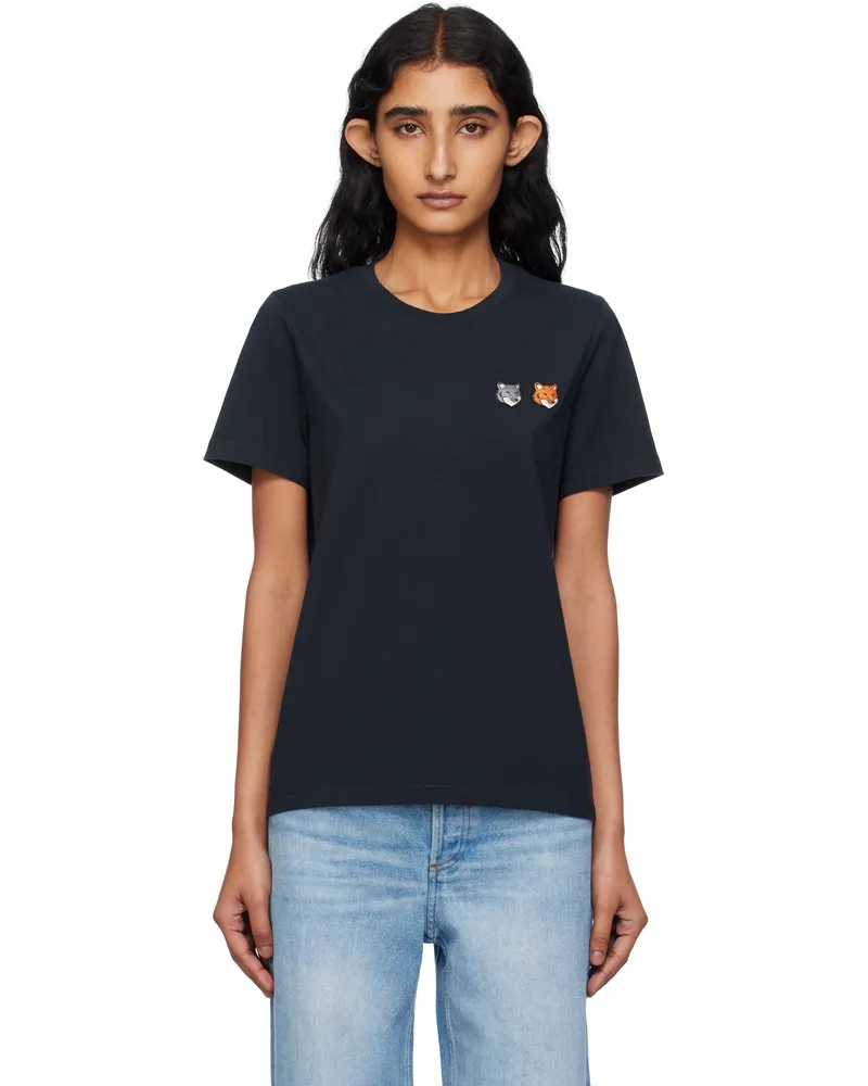 Kitsuné Black Double Bold Fox Head T-shirt P190