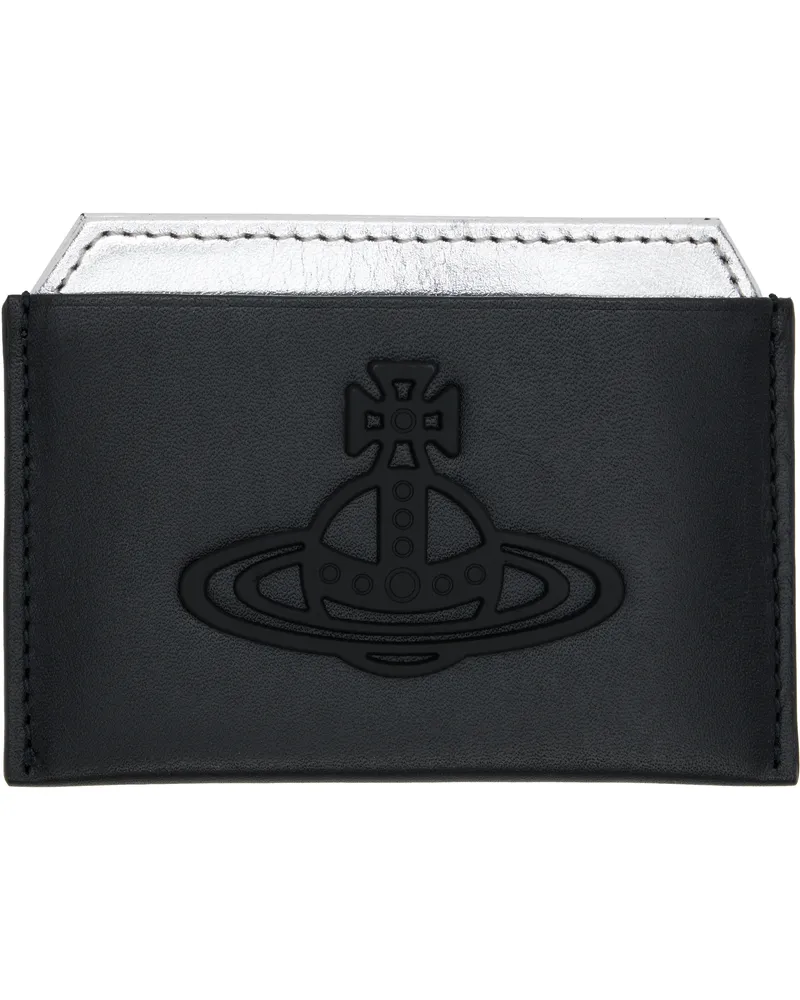 Vivienne Westwood Black Leather Flat Card Holder Ss25-n401