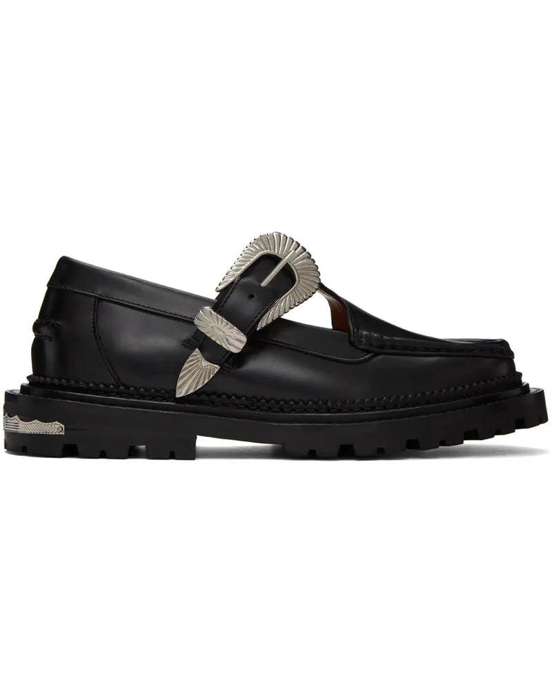 Toga Black Buckle Loafers Aj1278