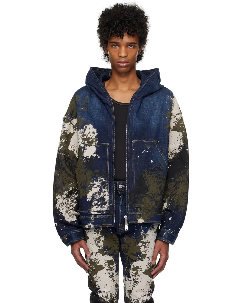 Dsquared2 Navy Workwear Zipped Denim Jacket 470