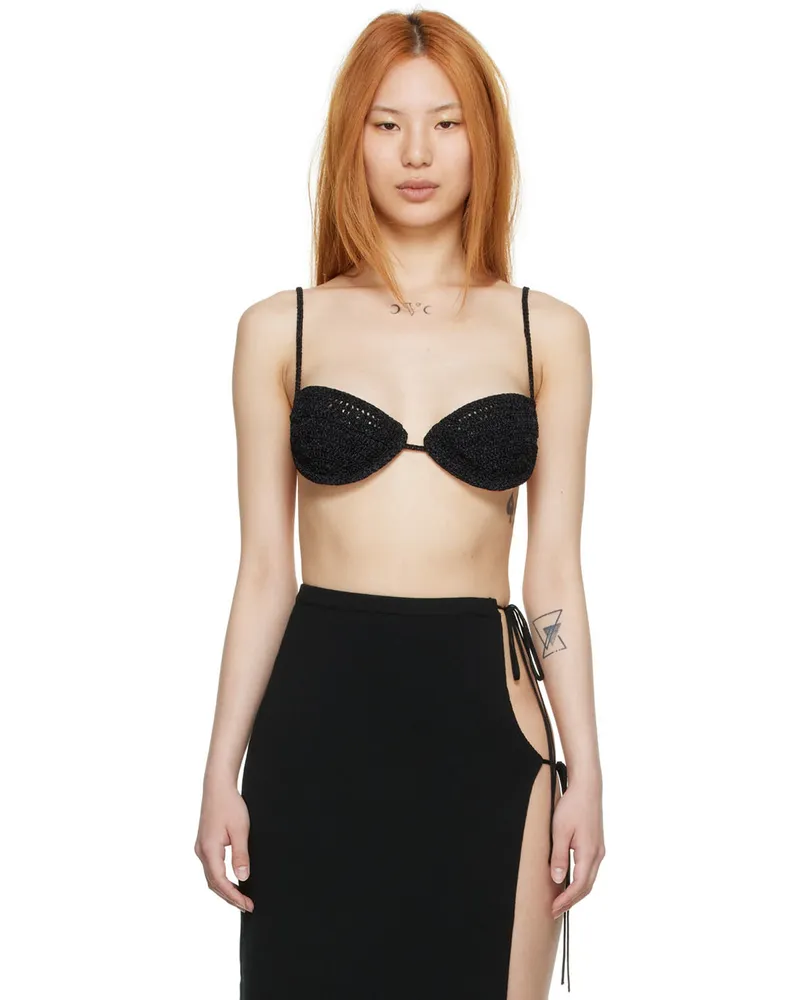 Magda Butrym Black Cotton Bra Black