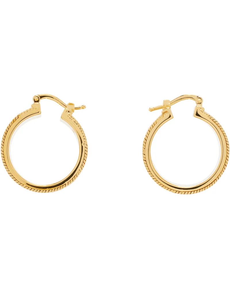 Jil Sander Gold Textured 3 Hoop Earrings 711