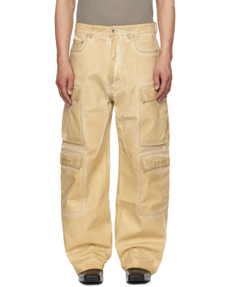 DRKSHDW by Rick Owens Beige Hollywood Double Cargo Jeans 81
