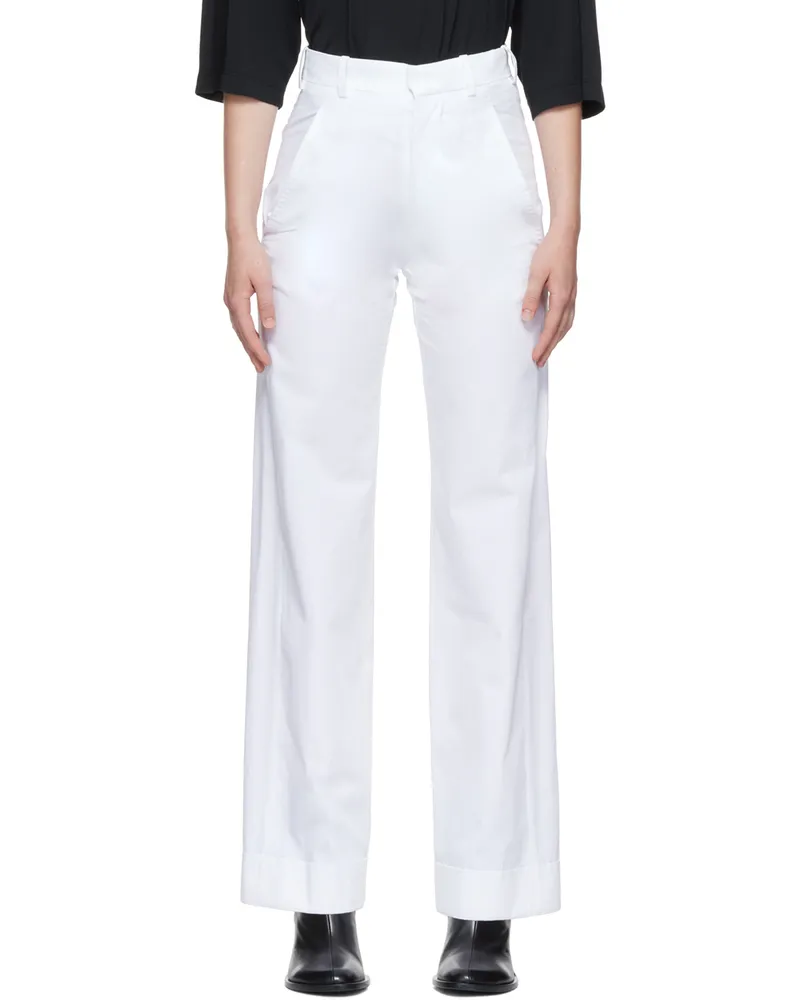 Ann Demeulemeester White Anneke Trousers 001
