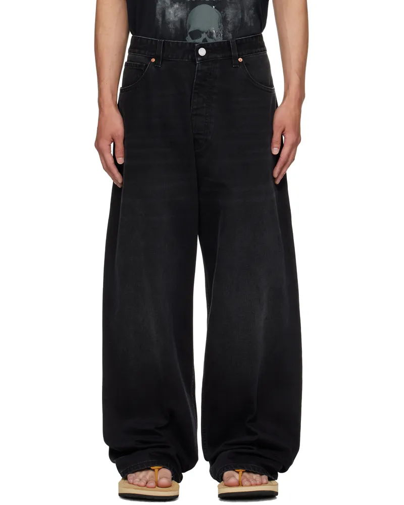 VETEMENTS Black Painted Anarchy Reworked Jeans Vintage