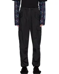 Dries van Noten Black Loose Cargo Pants Black