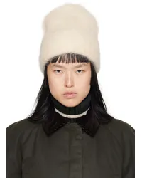 Totême Off-White Ribbed Beanie Stone