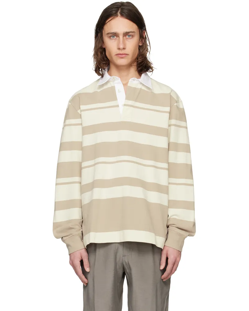 Officine Generale Off-White & Beige Ryker Polo Ecru