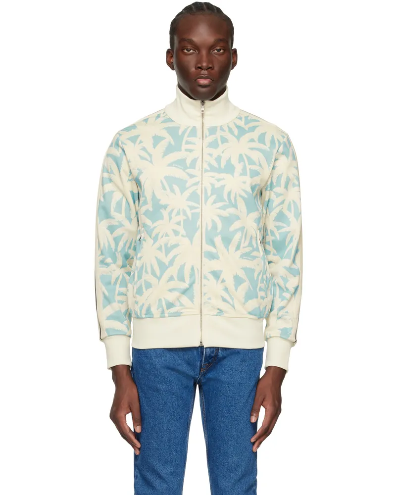 Palm Angels Blue & Off-White Palms Allover Track Jacket Light