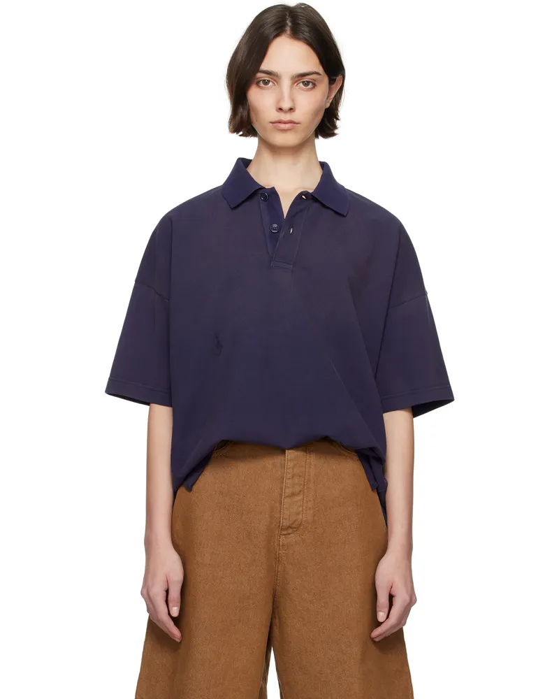 J.W.Anderson Navy Anchor Print Polo 888
