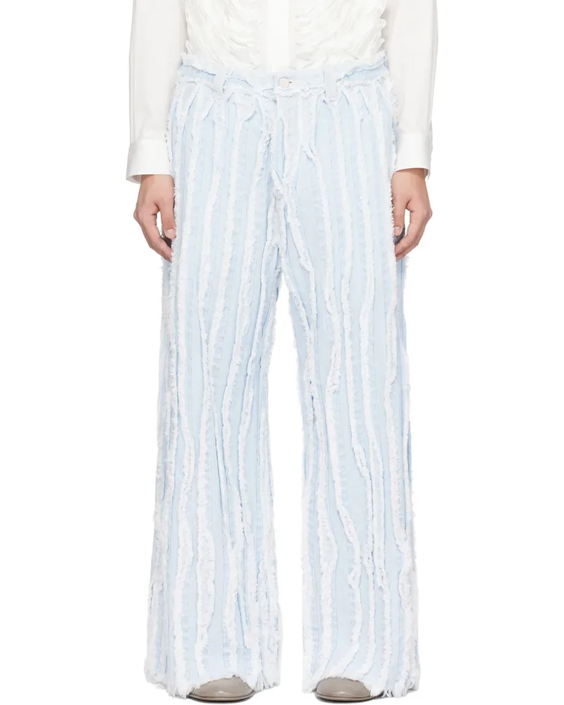 TAAKK Blue Frayed Edge Jeans Sax