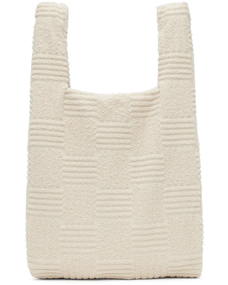 Bottega Veneta Beige Jacquard Tote 2945