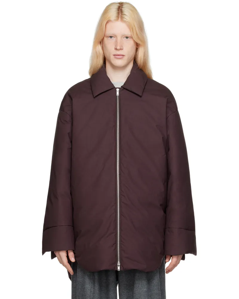 Jil Sander Burgundy Shirt Down Jacket 603