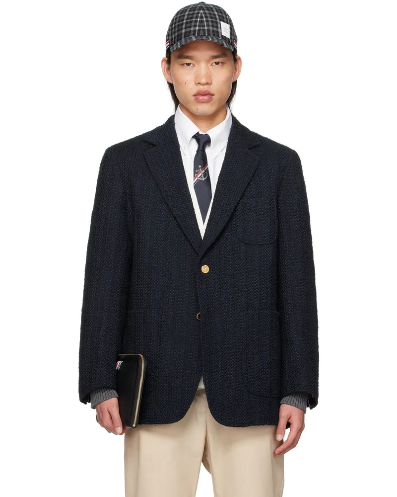Thom Browne Navy Unstructured Blazer 415