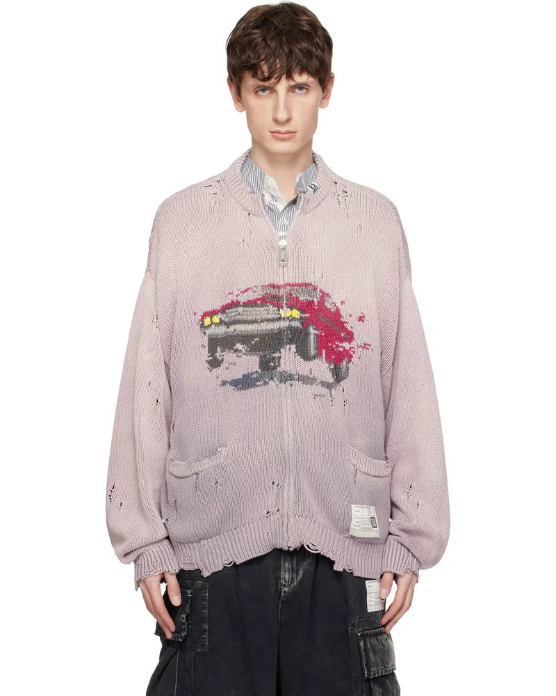 MIHARAYASUHIRO Pink Car Jacquard Knit Cardigan Pink