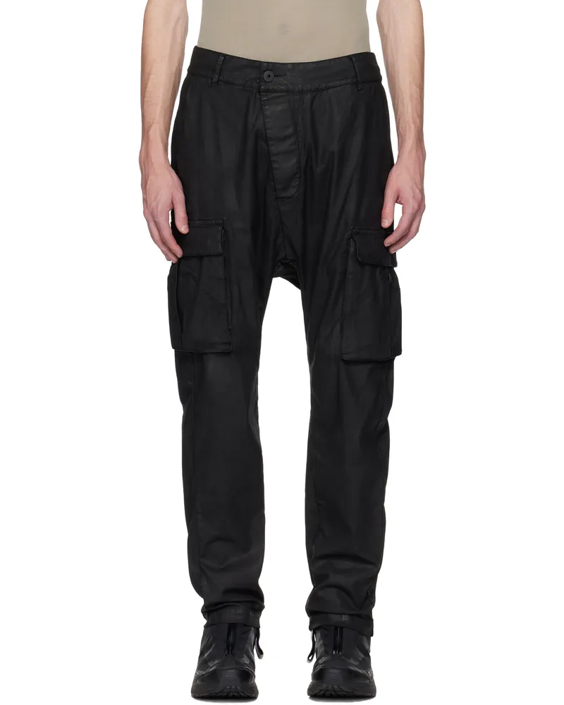 Boris Bidjan Saberi Black Coated Object Cargo Pants Black