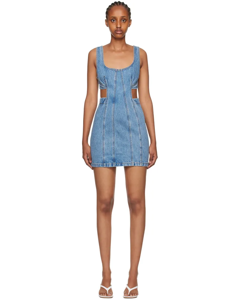 GRLFRND Blue Vivi Denim Minidress Faria
