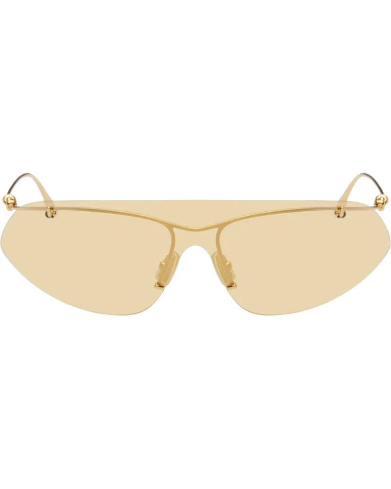 Bottega Veneta Gold Knot Shield Sunglasses 003