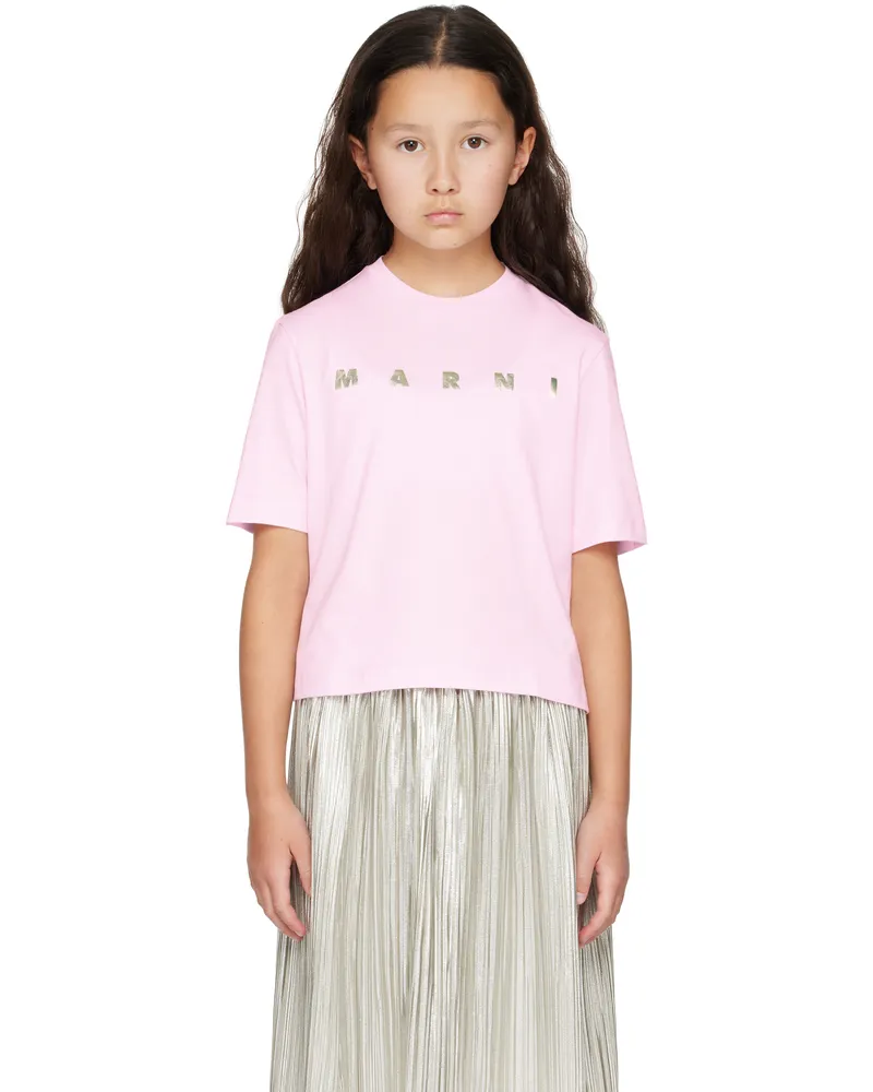 Marni Kids Pink Cropped T-shirt 0m347
