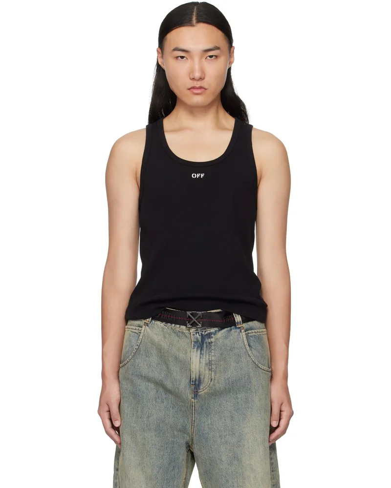 OFF-WHITE Black 'Off' Stamp Rib Tank Top Black