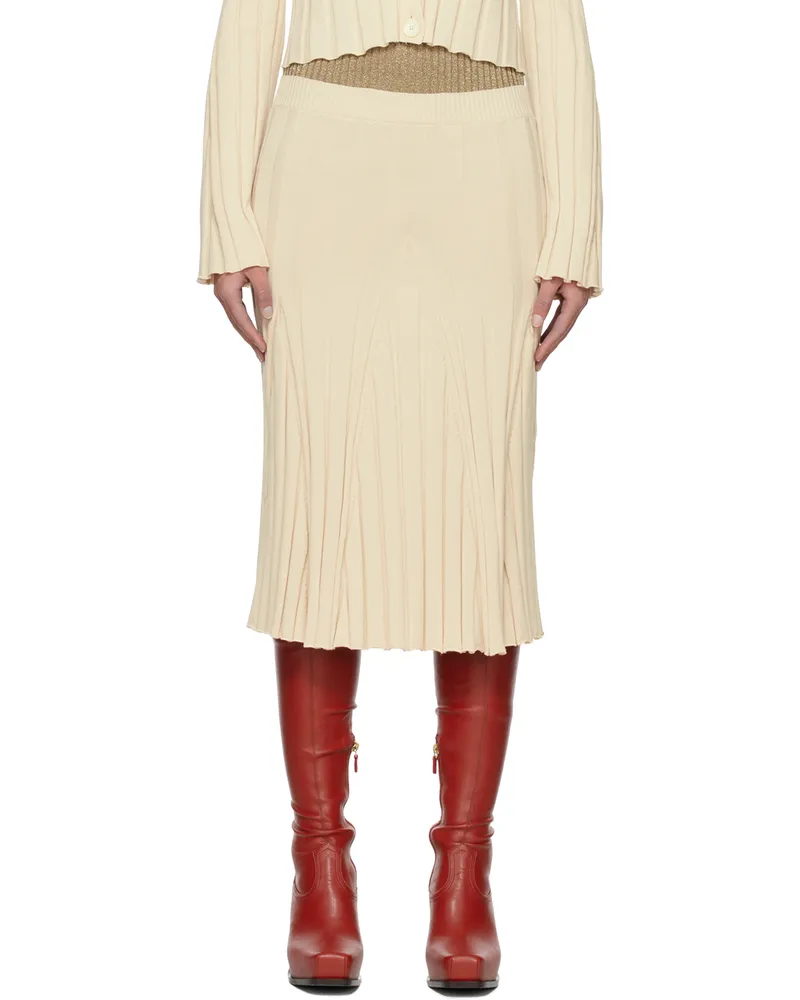 Stella McCartney Off-White Paneled Midi Skirt 9203