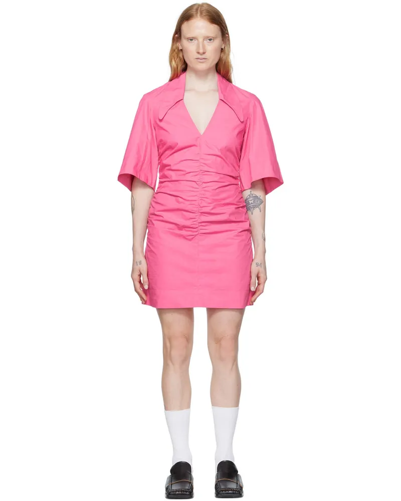 Ganni SSENSE Exclusive Pink Minidress Carmine