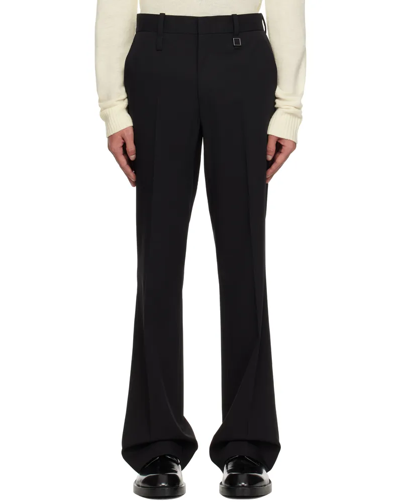 Wooyoungmi Black Wool Straight Pants Black905b