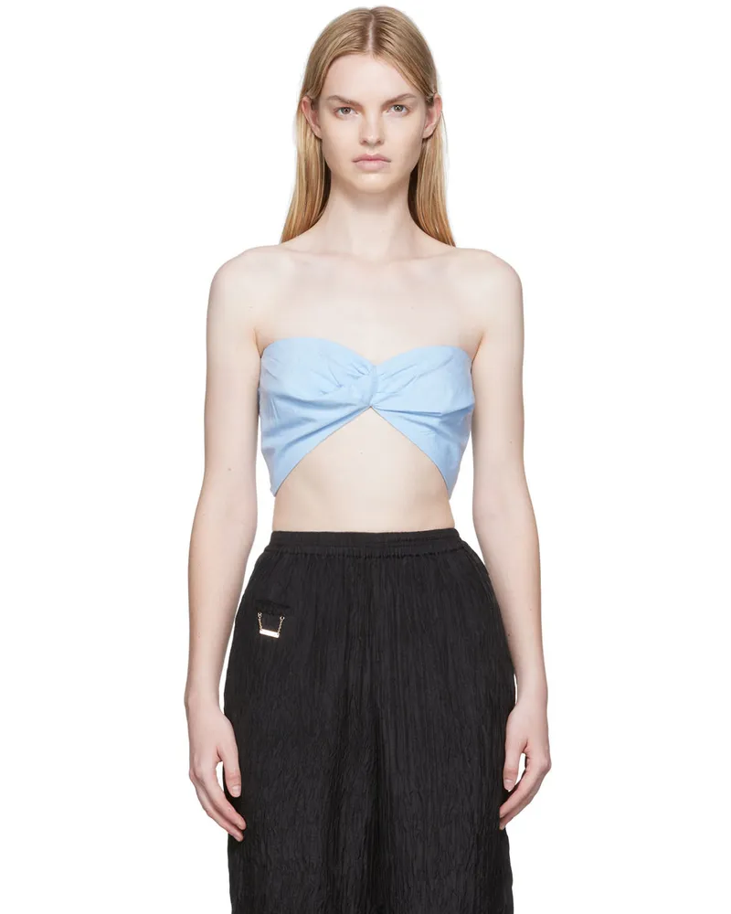 Silk Laundry Blue Twist Tank Top 5214