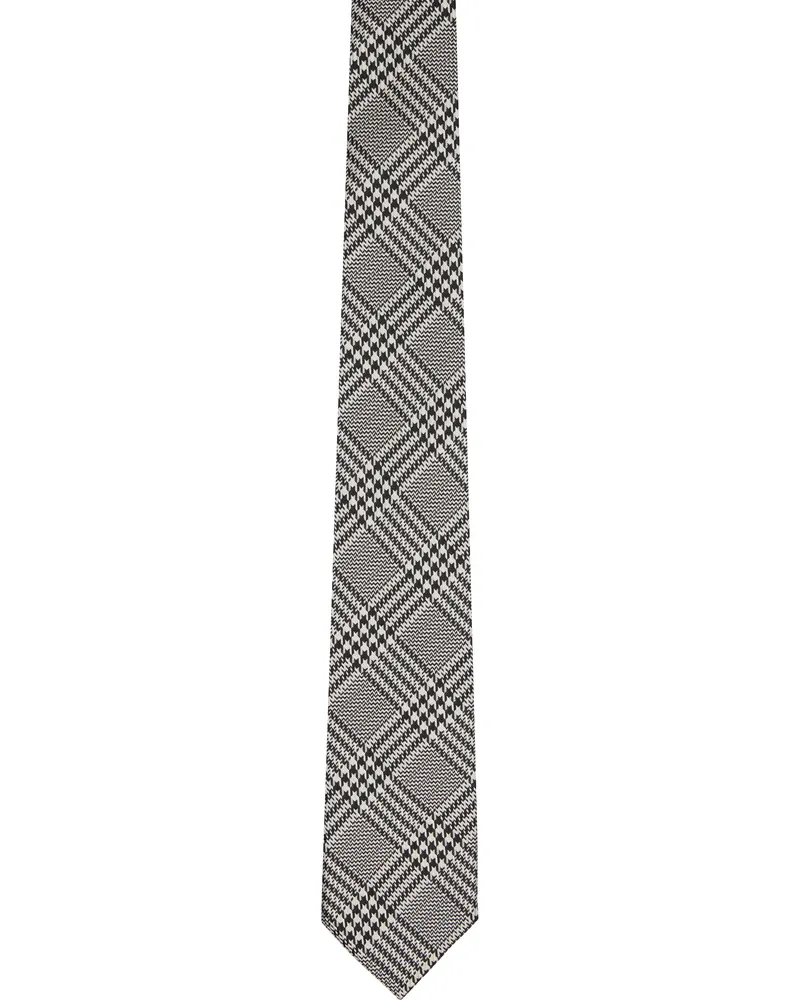 Tom Ford Black & White Mouline Prince Of Wales Tie Zigplmulticolor