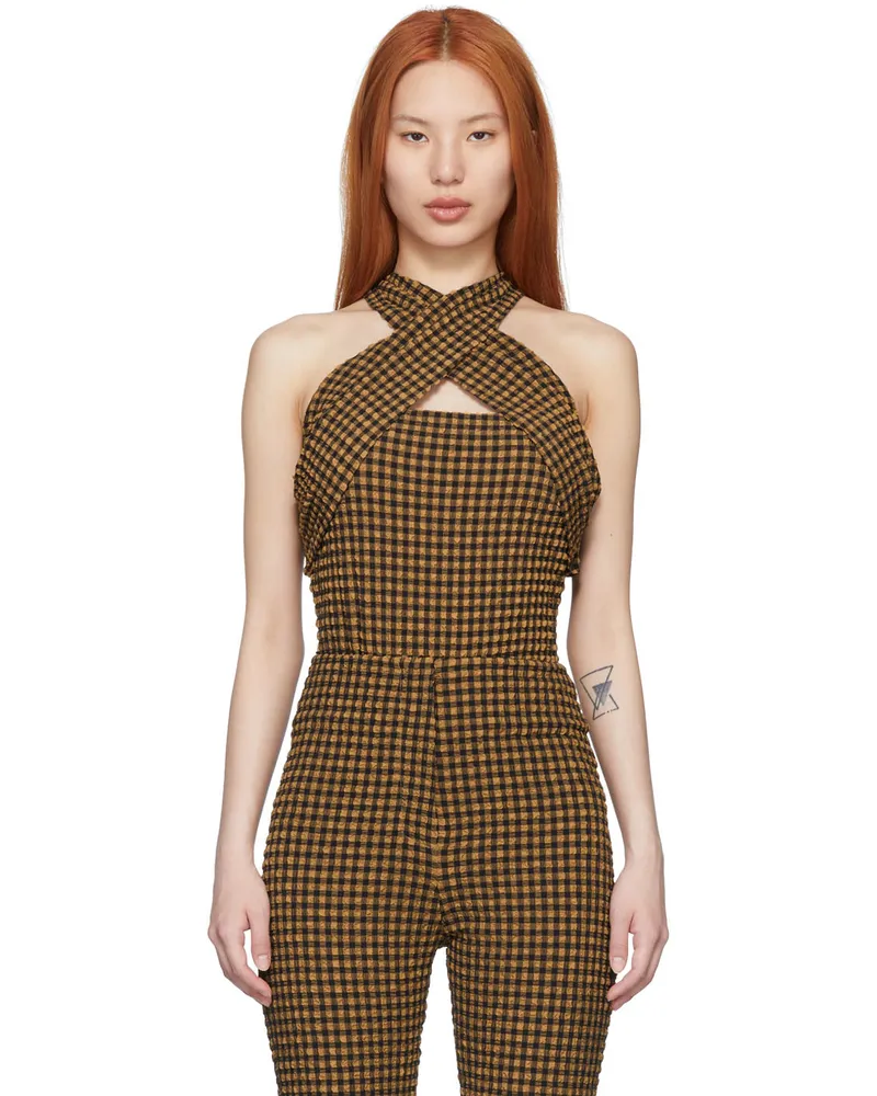 Nanushka Brown Rana Bodysuit Brn