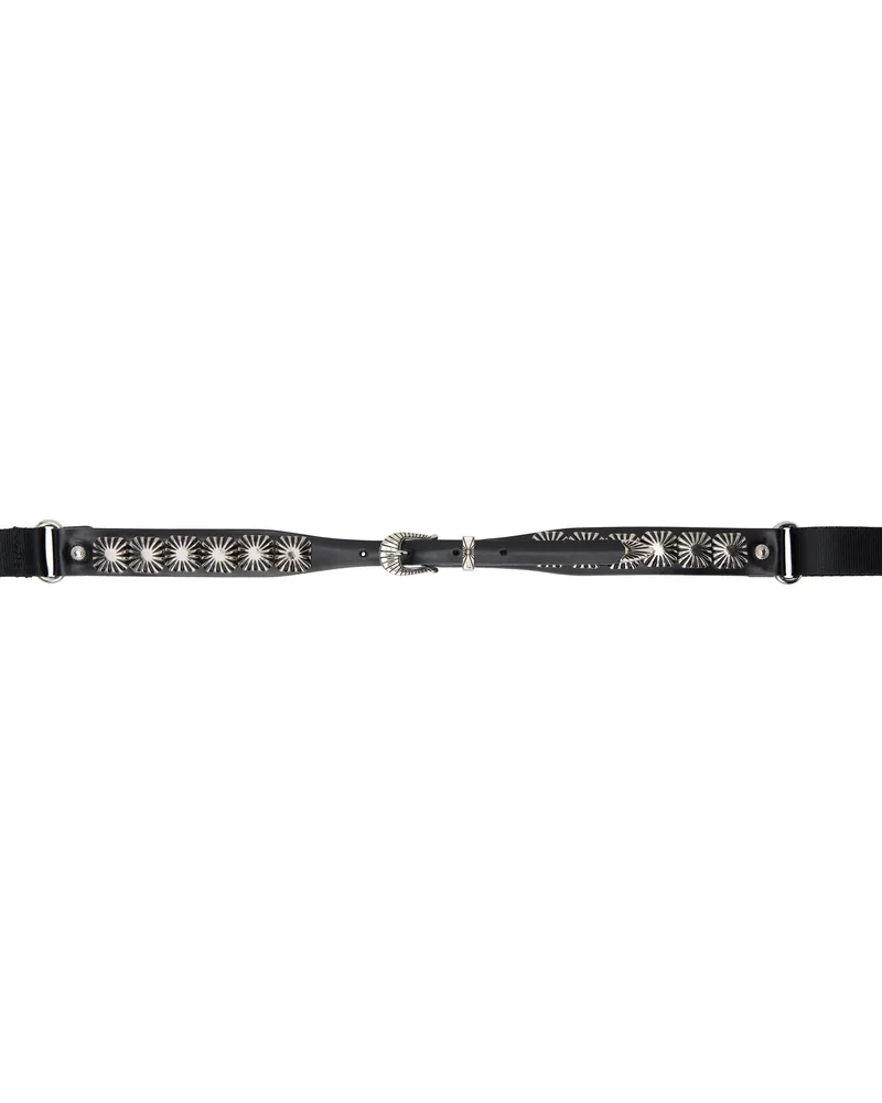 Toga Black Concho Leather Belt 26