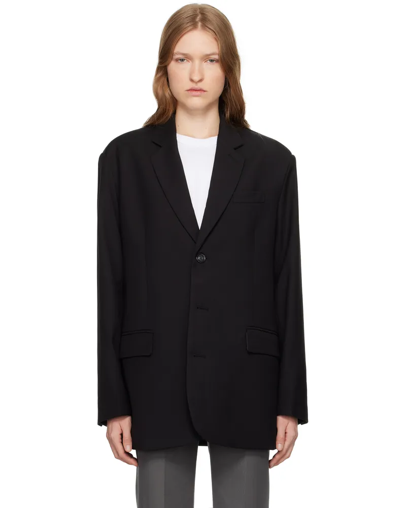 FRANKIE Shop Black Gelso Oversized Blazer Black