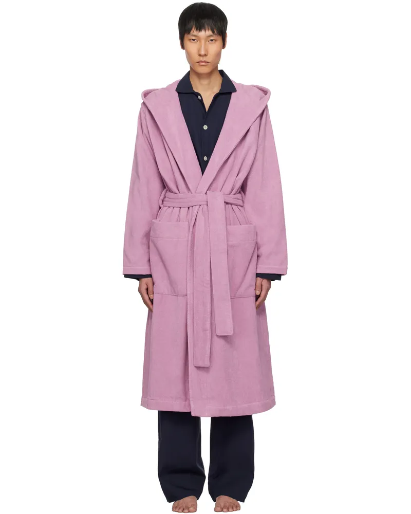 TEKLA Pink Terry Classic Bathrobe Magenta