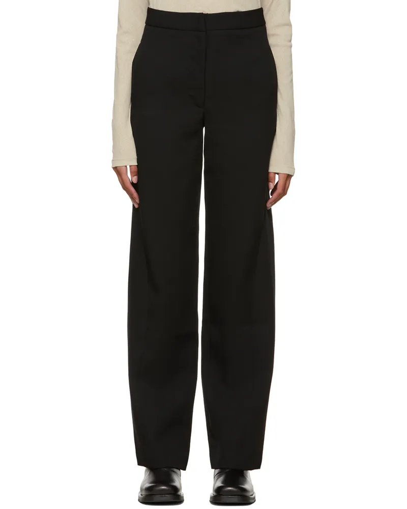 DEVEAUX Black Twisted Inseams Trousers Black