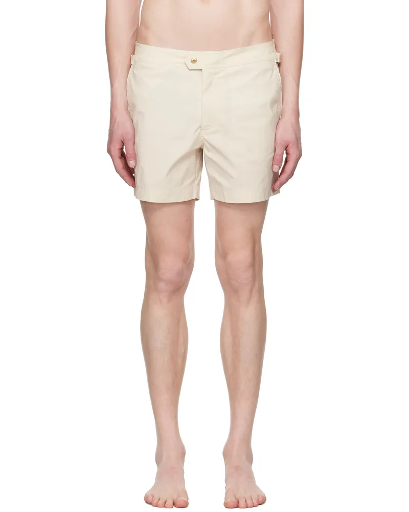 Tom Ford Beige Poplin Swim Shorts Beige