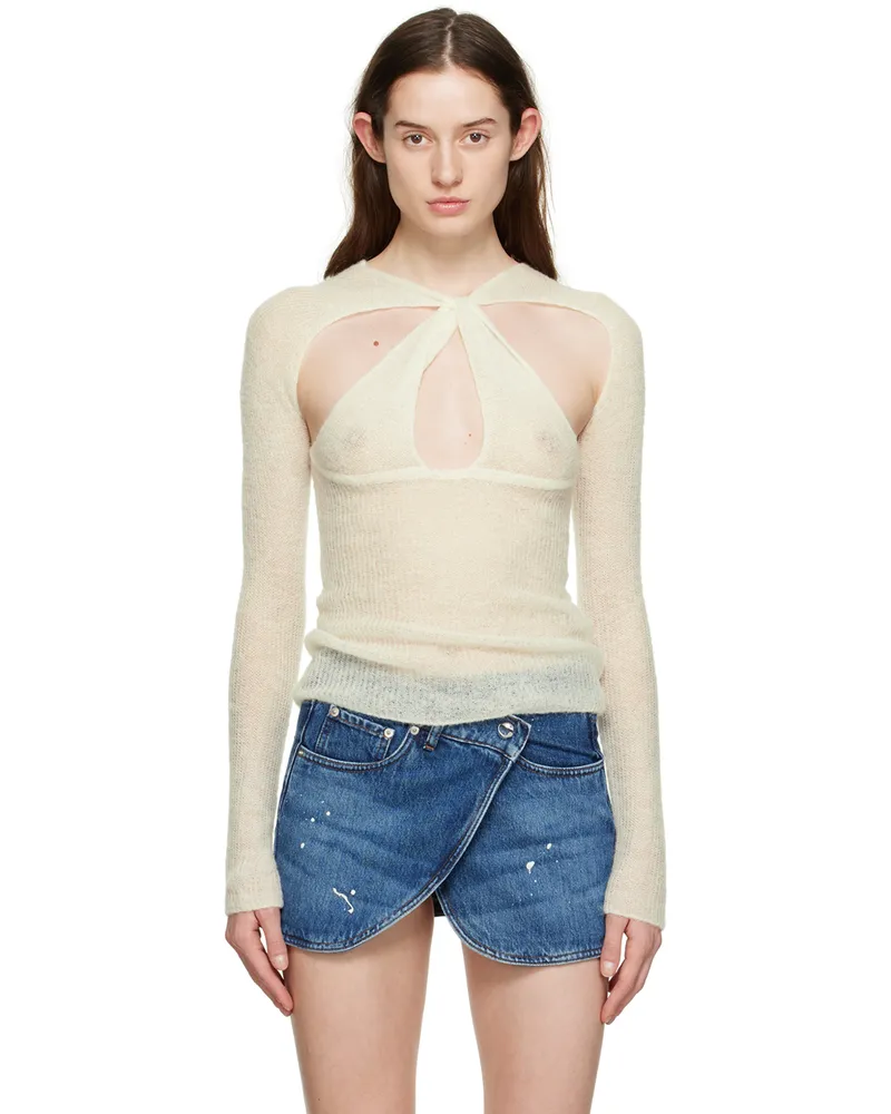 COPERNI Off-White Twisted Cut Out T-Shirt Off